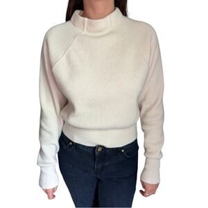 Free People Cream Mock Neck Sweater